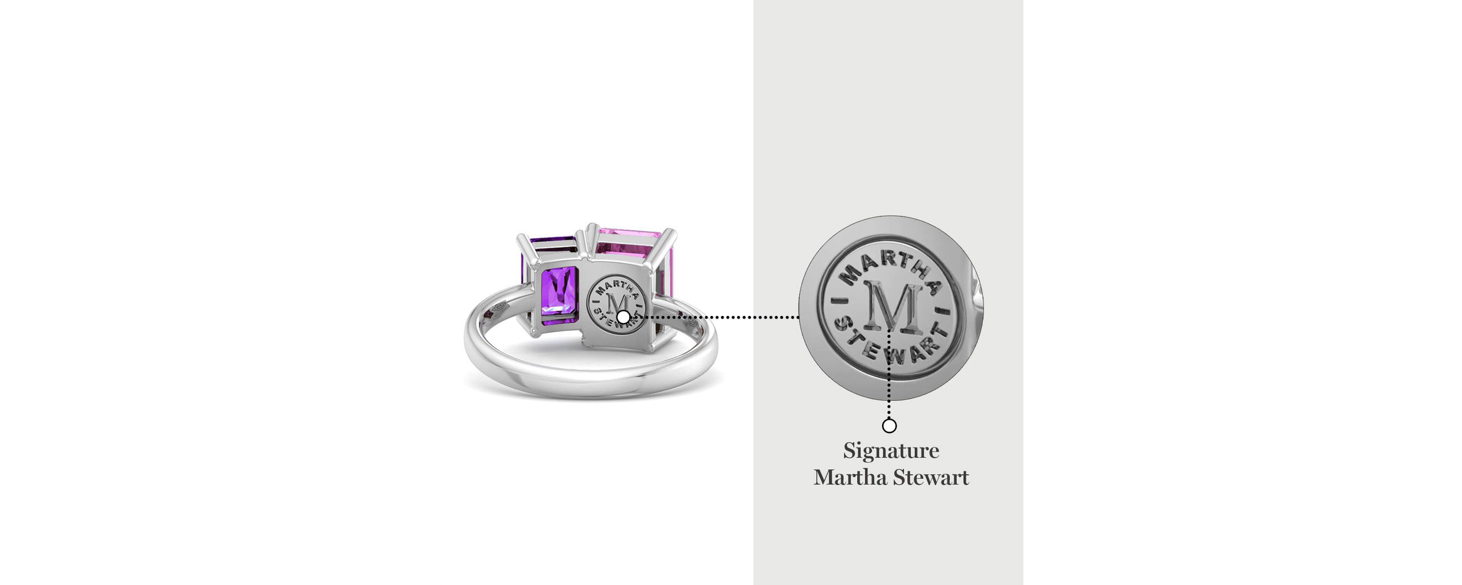 Lab Created Martha Stewart 3 1/4 Carat Amethyst and Pink Sapphire Two Stone Ring In Sterling Silver