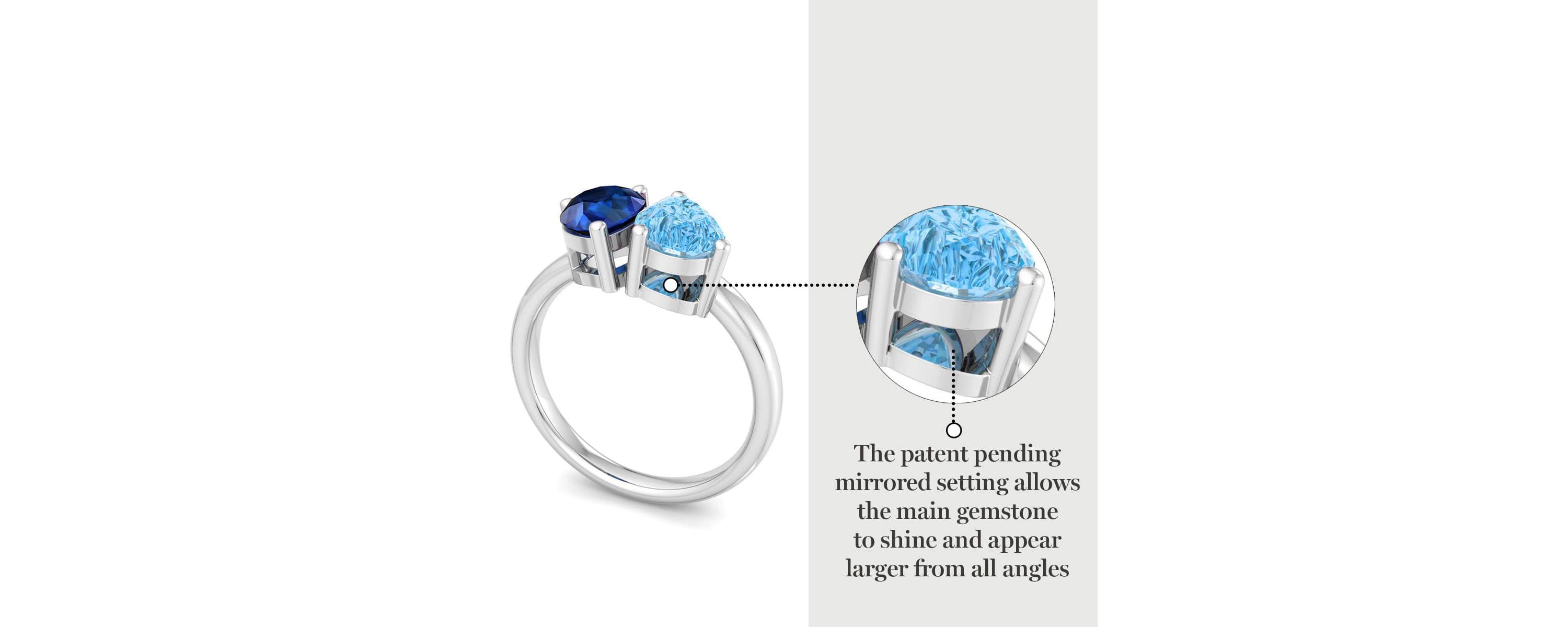 Lab Created Martha Stewart 2 Carat Sapphire and Blue Topaz Two Stone Ring In Sterling Silver