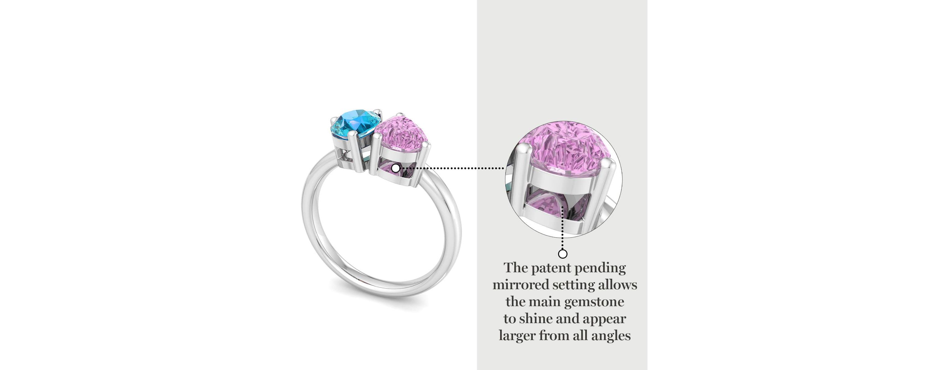 Lab Created Martha Stewart 2 Carat Blue Topaz and Pink Sapphire Two Stone Ring In Sterling Silver