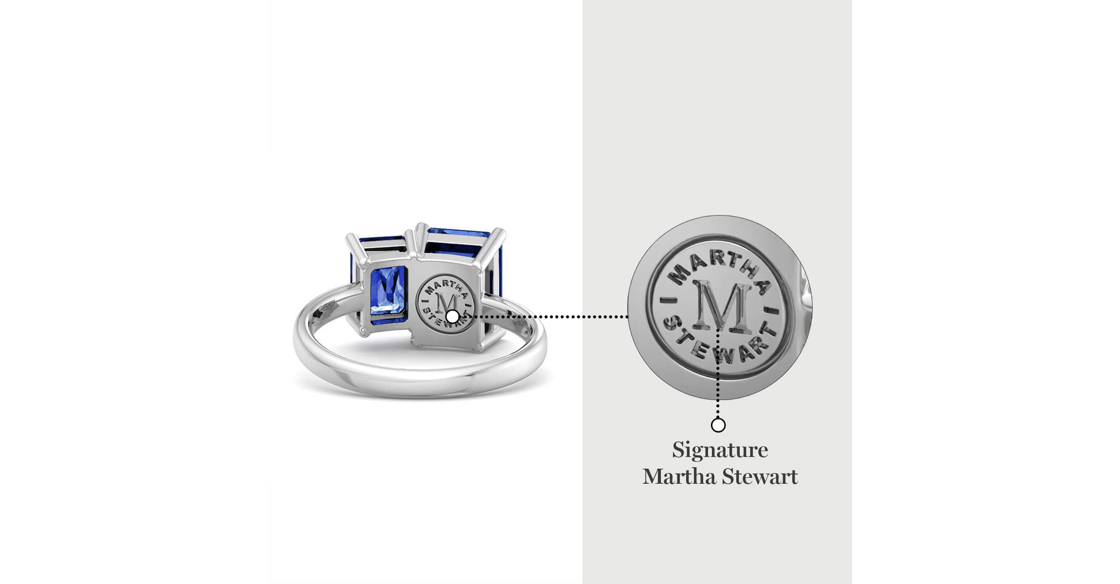Lab Created Martha Stewart 3 1/4 Carat Sapphire Two Stone Ring In Sterling Silver