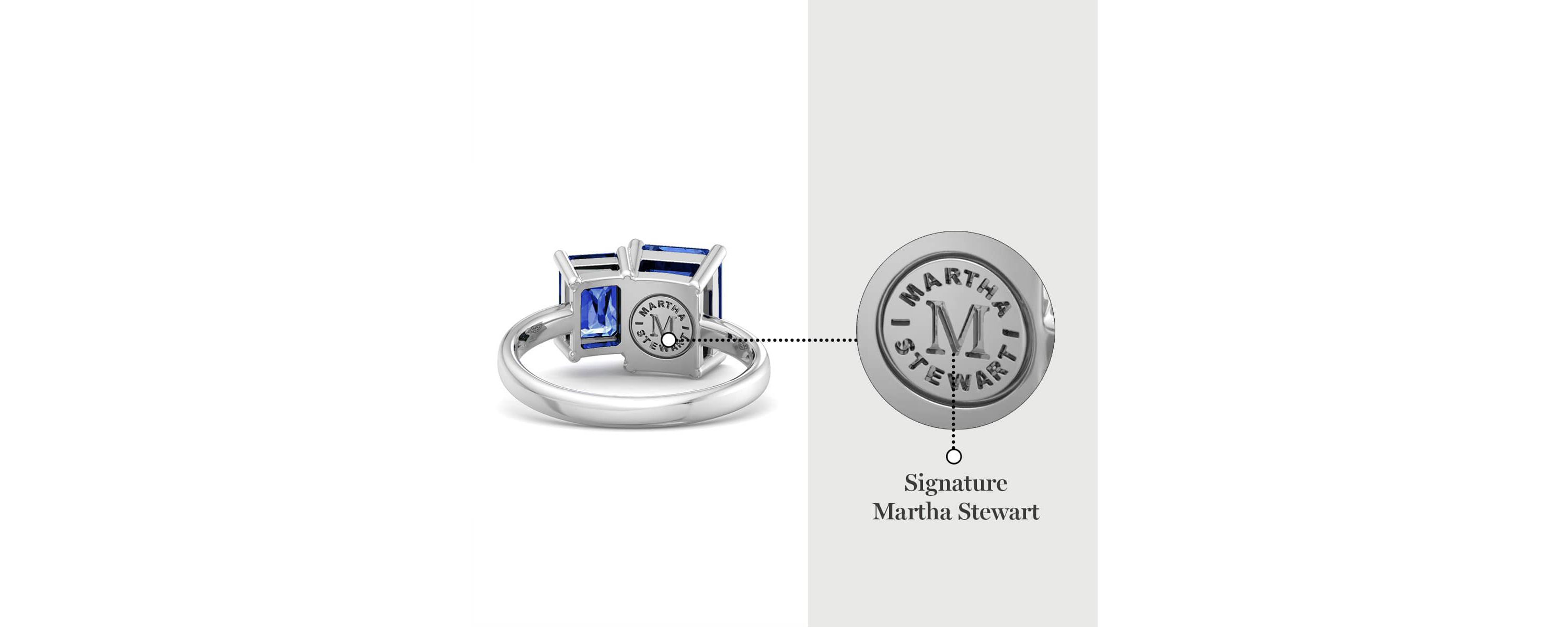 Lab Created Martha Stewart 3 1/4 Carat Sapphire Two Stone Ring In Sterling Silver