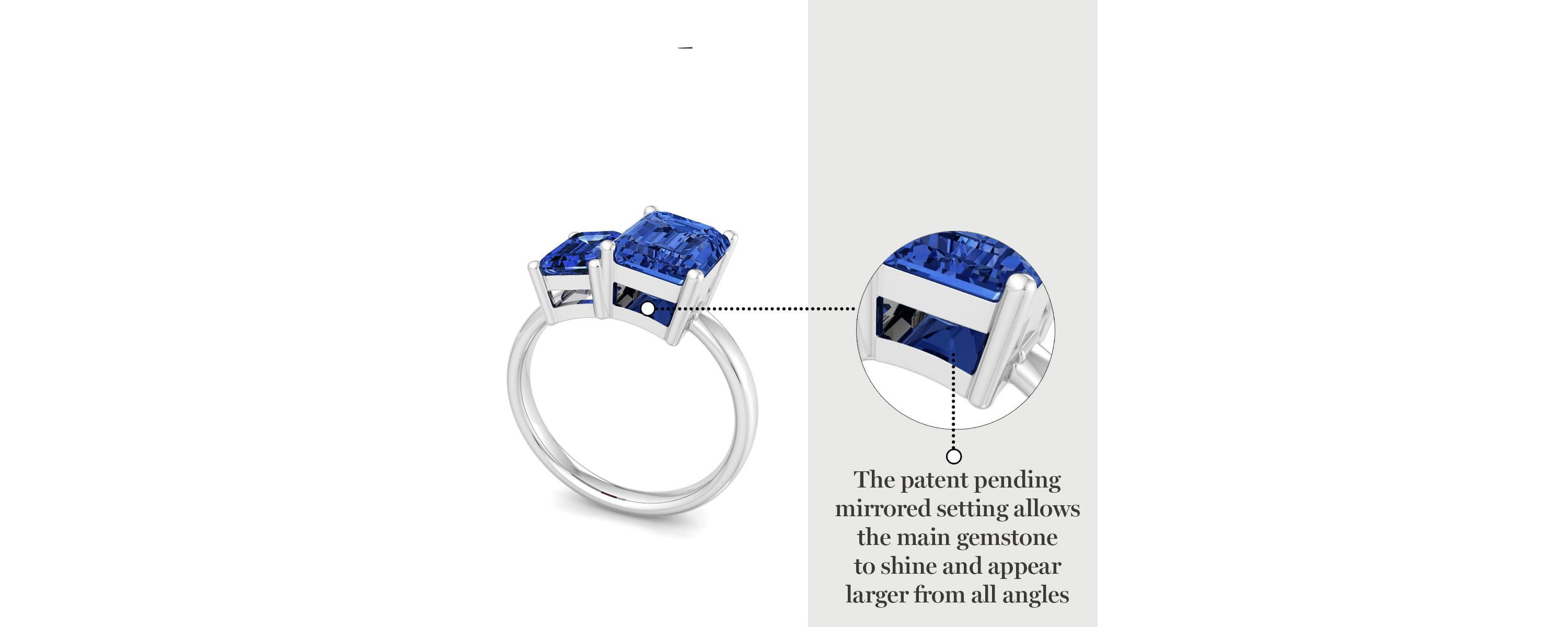 Lab Created Martha Stewart 3 1/4 Carat Sapphire Two Stone Ring In Sterling Silver