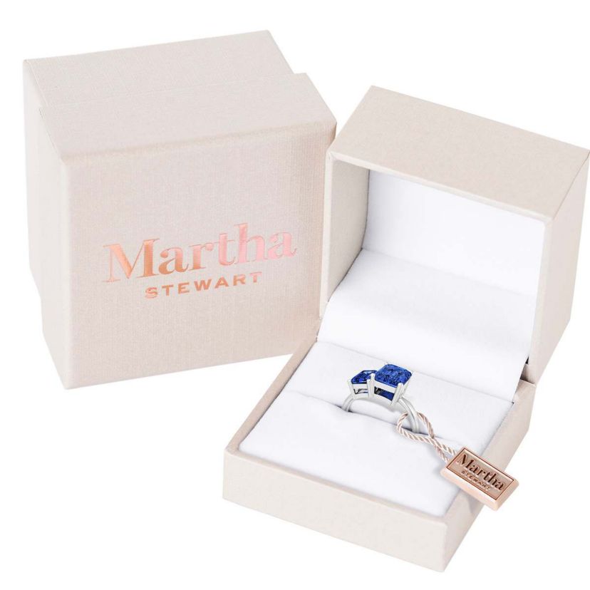 Lab Created Martha Stewart 3 1/4 Carat Sapphire Two Stone Ring In Sterling Silver