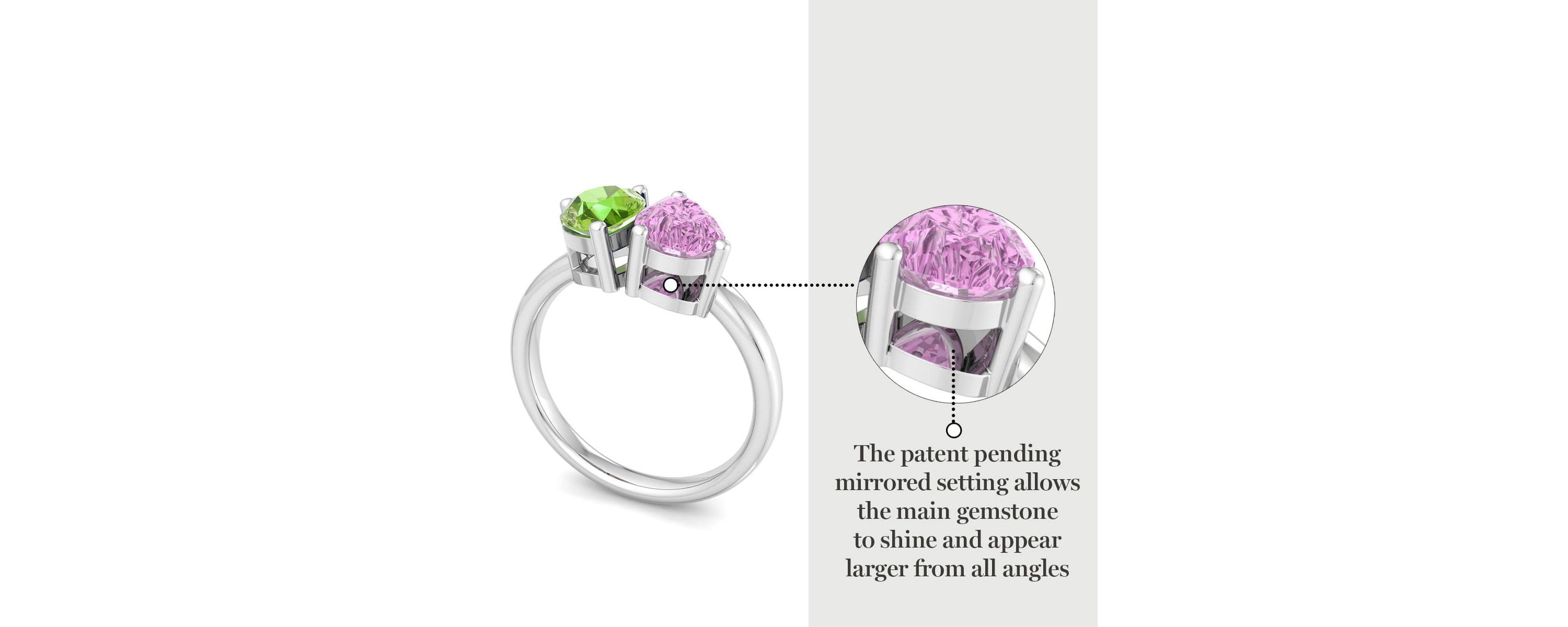 Lab Created Martha Stewart 2 Carat Peridot and Pink Sapphire Two Stone Ring In Sterling Silver