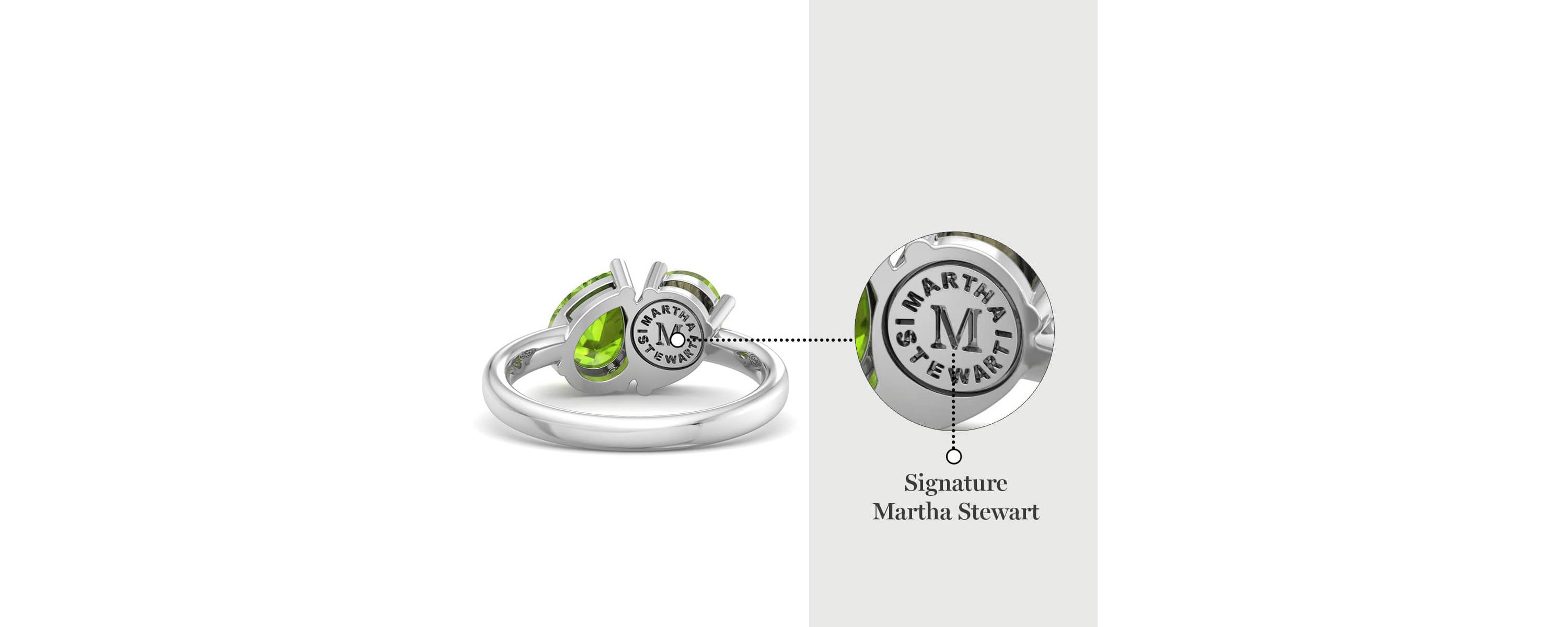 Lab Created Martha Stewart 2 Carat Peridot Two Stone Ring In Sterling Silver