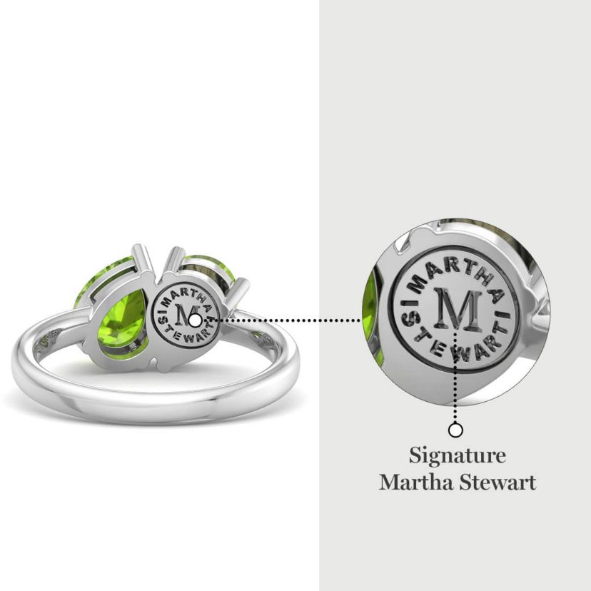 Lab Created Martha Stewart 2 Carat Peridot Two Stone Ring In Sterling Silver