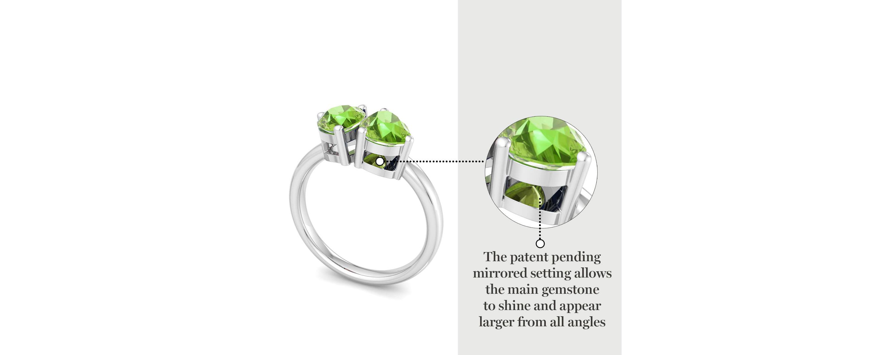 Lab Created Martha Stewart 2 Carat Peridot Two Stone Ring In Sterling Silver