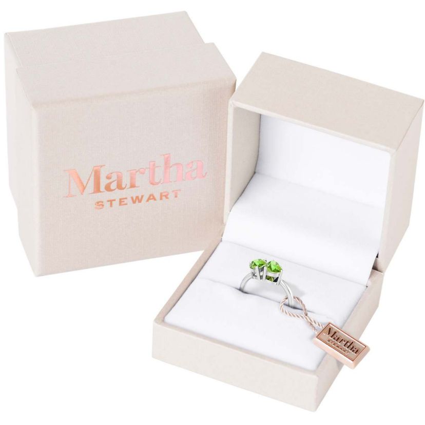 Lab Created Martha Stewart 2 Carat Peridot Two Stone Ring In Sterling Silver