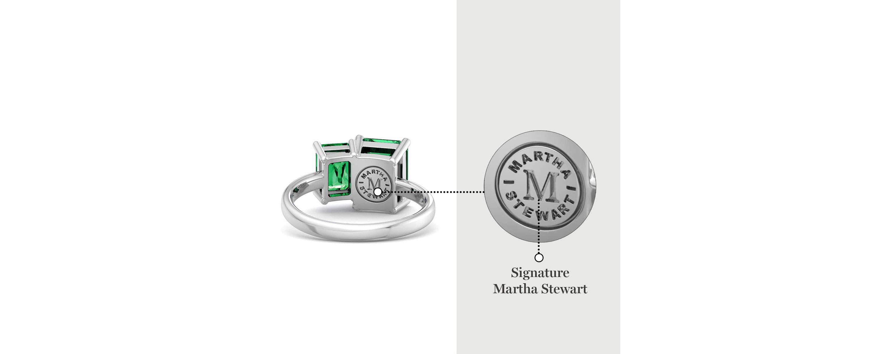 Lab Created Martha Stewart 3 1/4 Carat Emerald Two Stone Ring In Sterling Silver