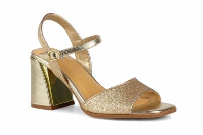 Ninety Union Women's Sophia Block Heel Metallic Sandal, Gold, 12M
