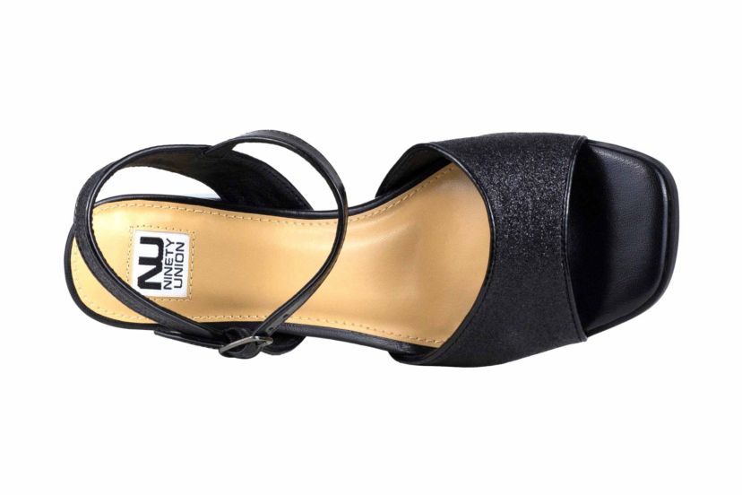 Sophia, Block Heel Metallic Sandal