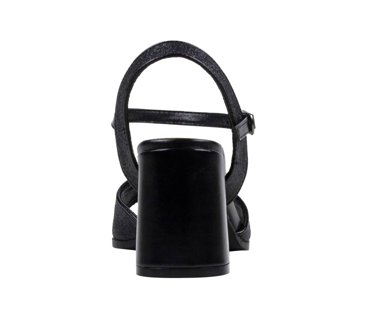 Sophia, Block Heel Metallic Sandal