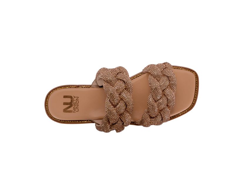 Sunrise, Two Straps, Rhinestone Flat Sandal