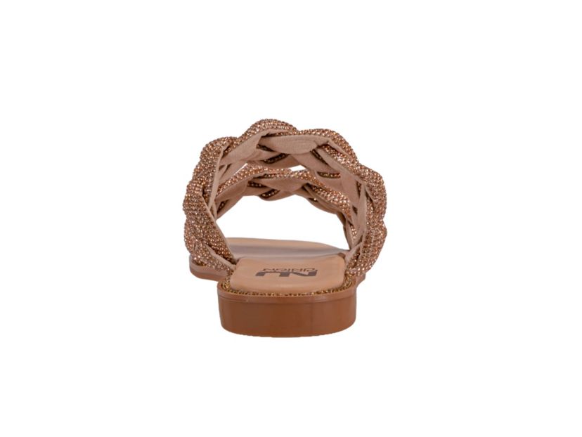 Sunrise, Two Straps, Rhinestone Flat Sandal