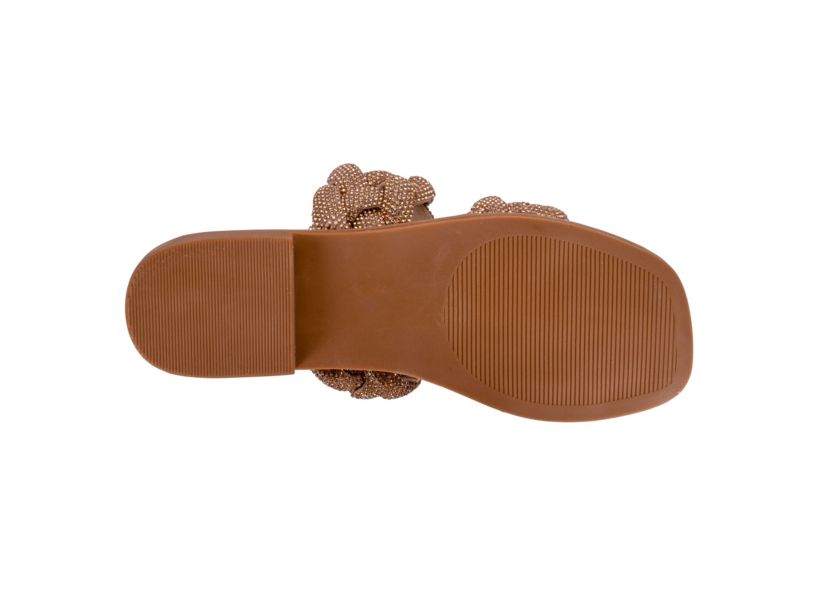 Sunrise, Two Straps, Rhinestone Flat Sandal