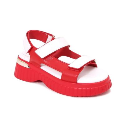 Ninety Union Women's Bayside Multi Color Velcro Sport Sandal, Red, 13M