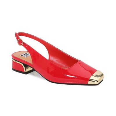 Ninety Union Women's Empress Low Metal Frame Heel Slingback, Red, 12M