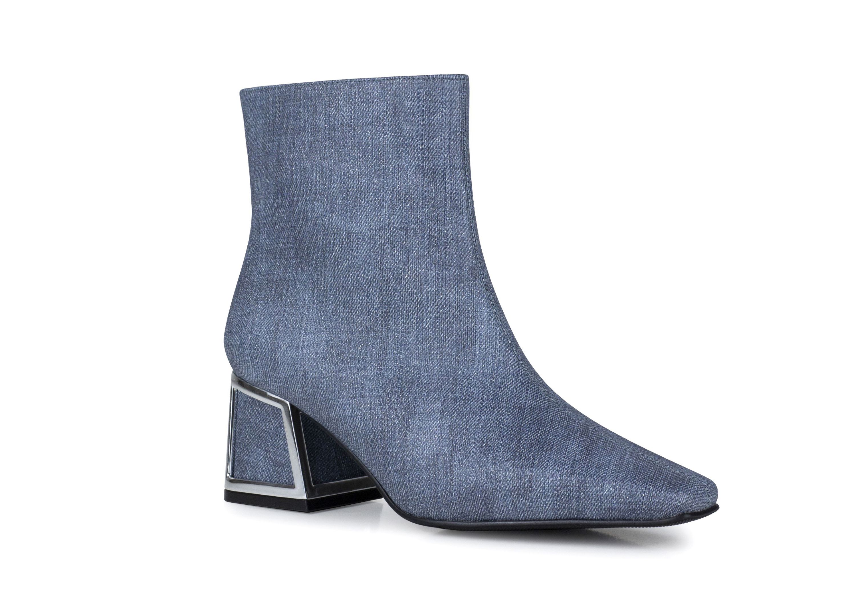 Brooke, Metallic Block Heel Ankle Bootie