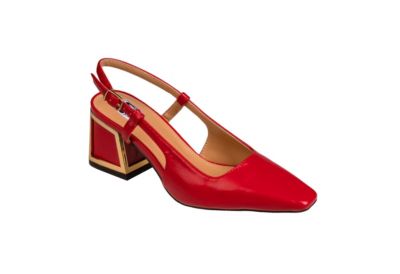 Ninety Union Women's Blake Metallic Block Heel Slingback, Red, 13M