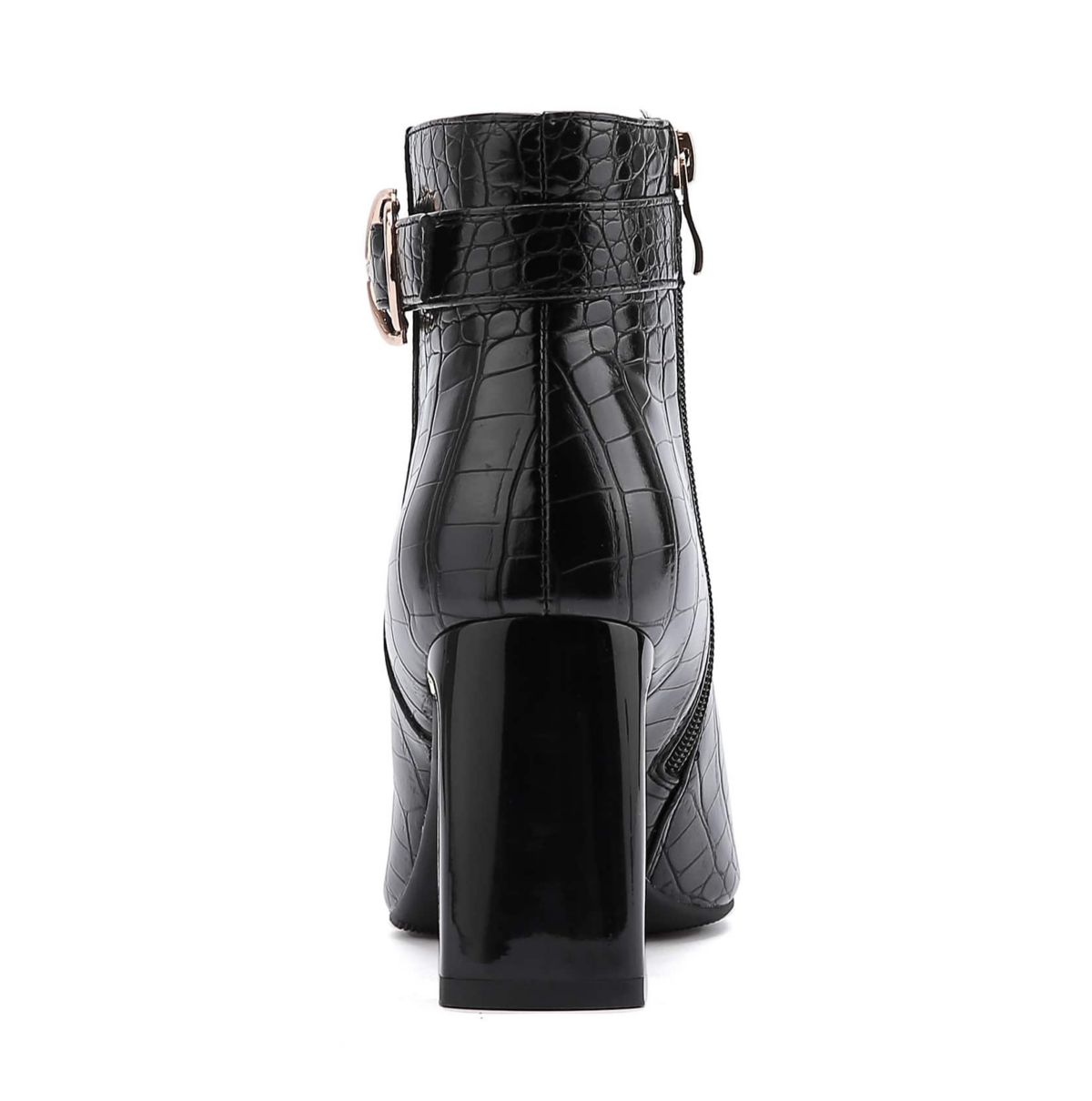 Groovy, Metallic Heel Croc Bootie