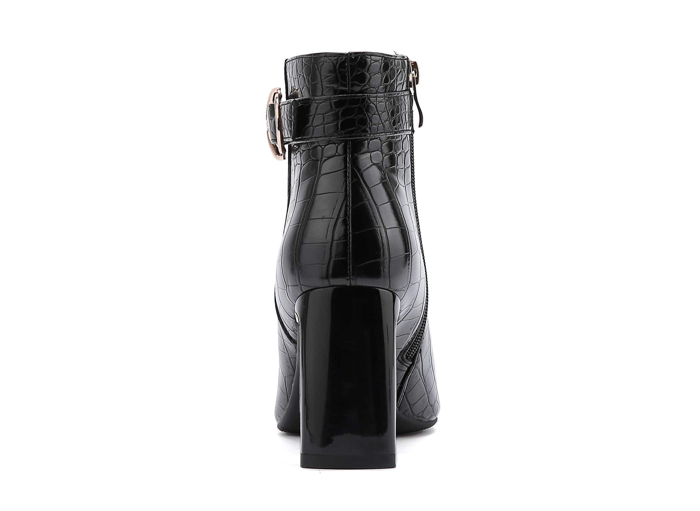 Groovy, Metallic Heel Croc Bootie