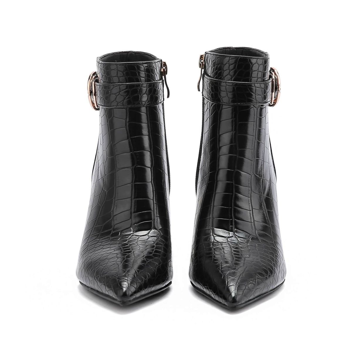 Groovy, Metallic Heel Croc Bootie