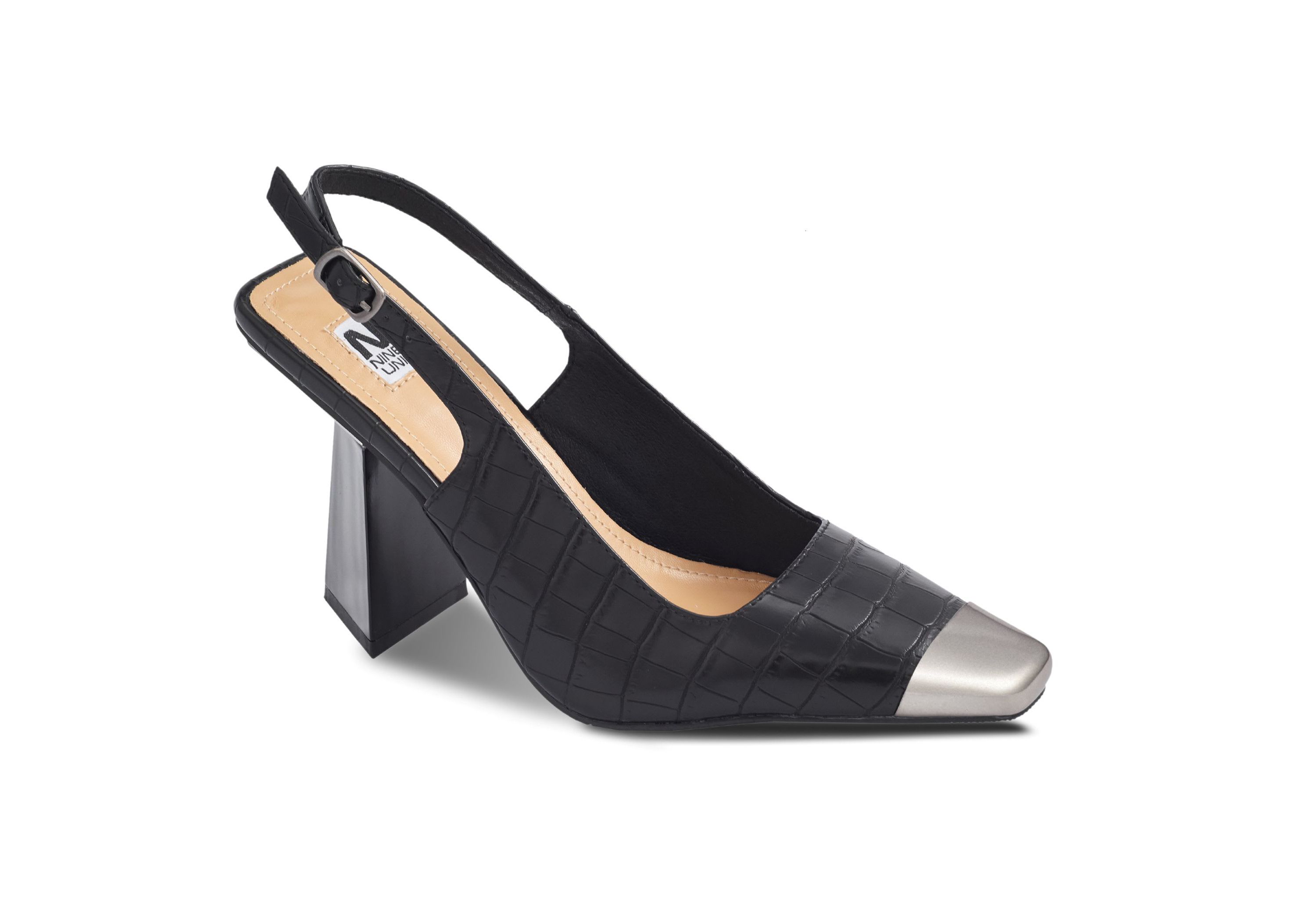 Jane, Metal Heel Cap Toe Slingback