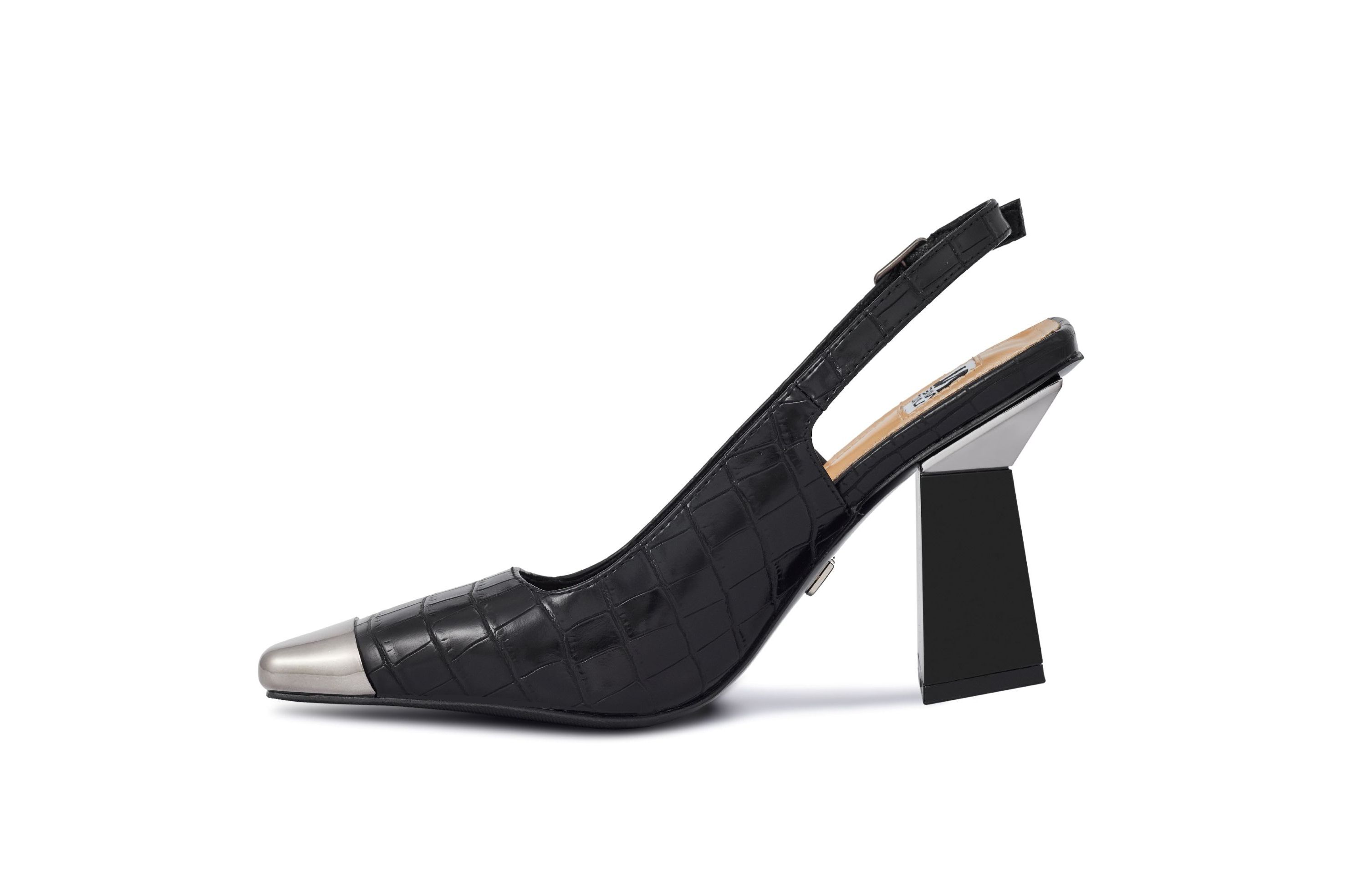 Jane, Metal Heel Cap Toe Slingback