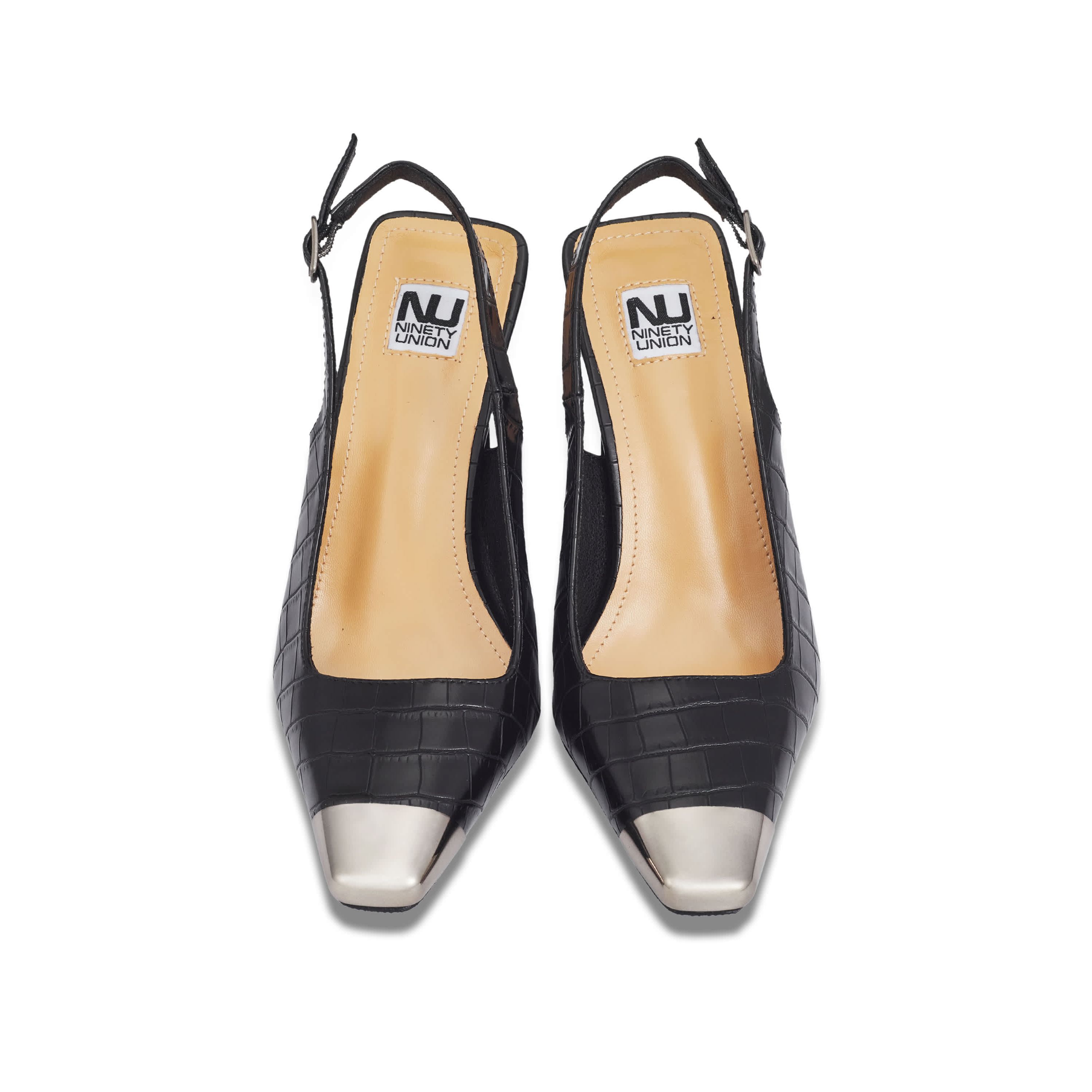 Jane, Metal Heel Cap Toe Slingback