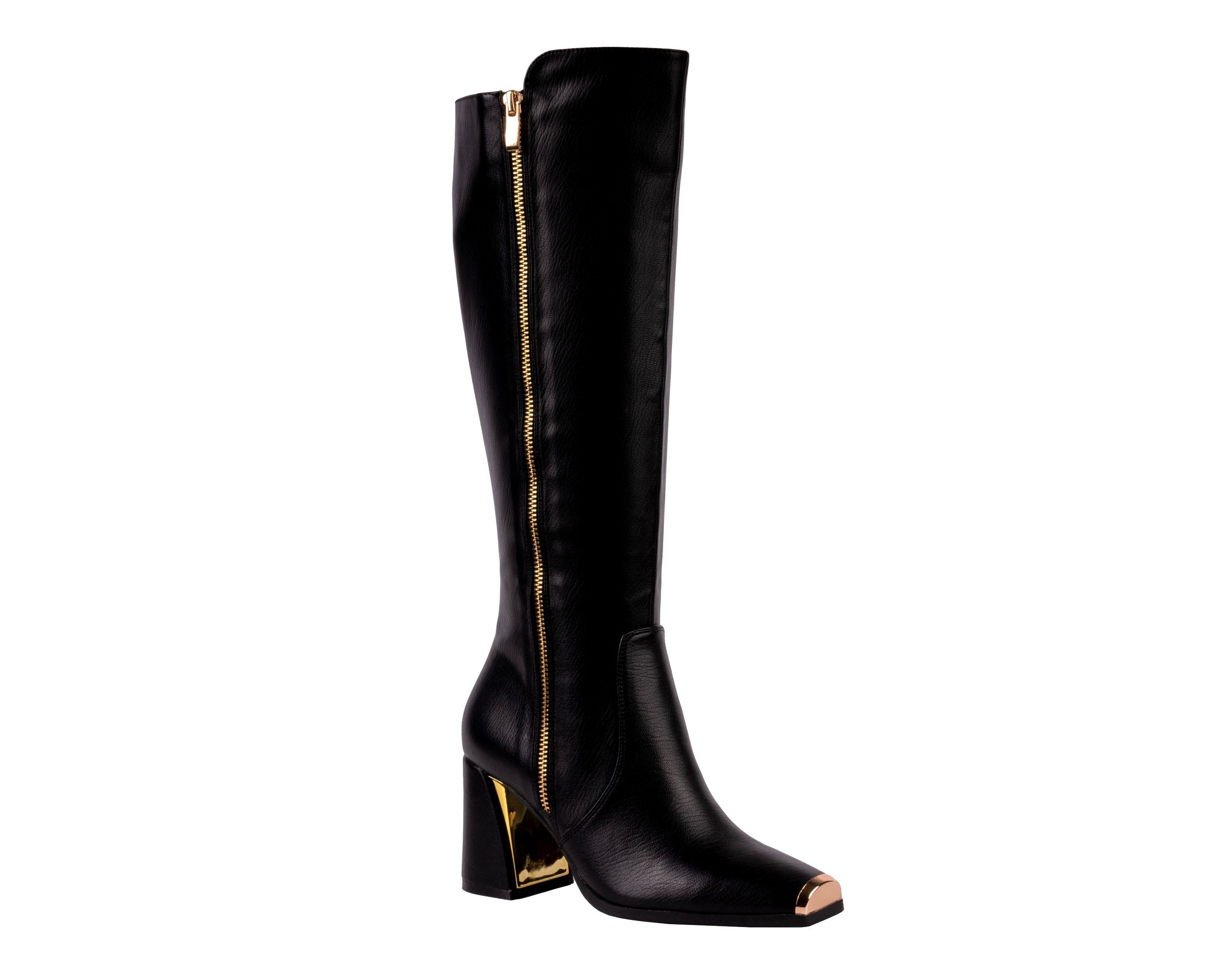 Link, Metal Insert, Block Heel, Tall Boot