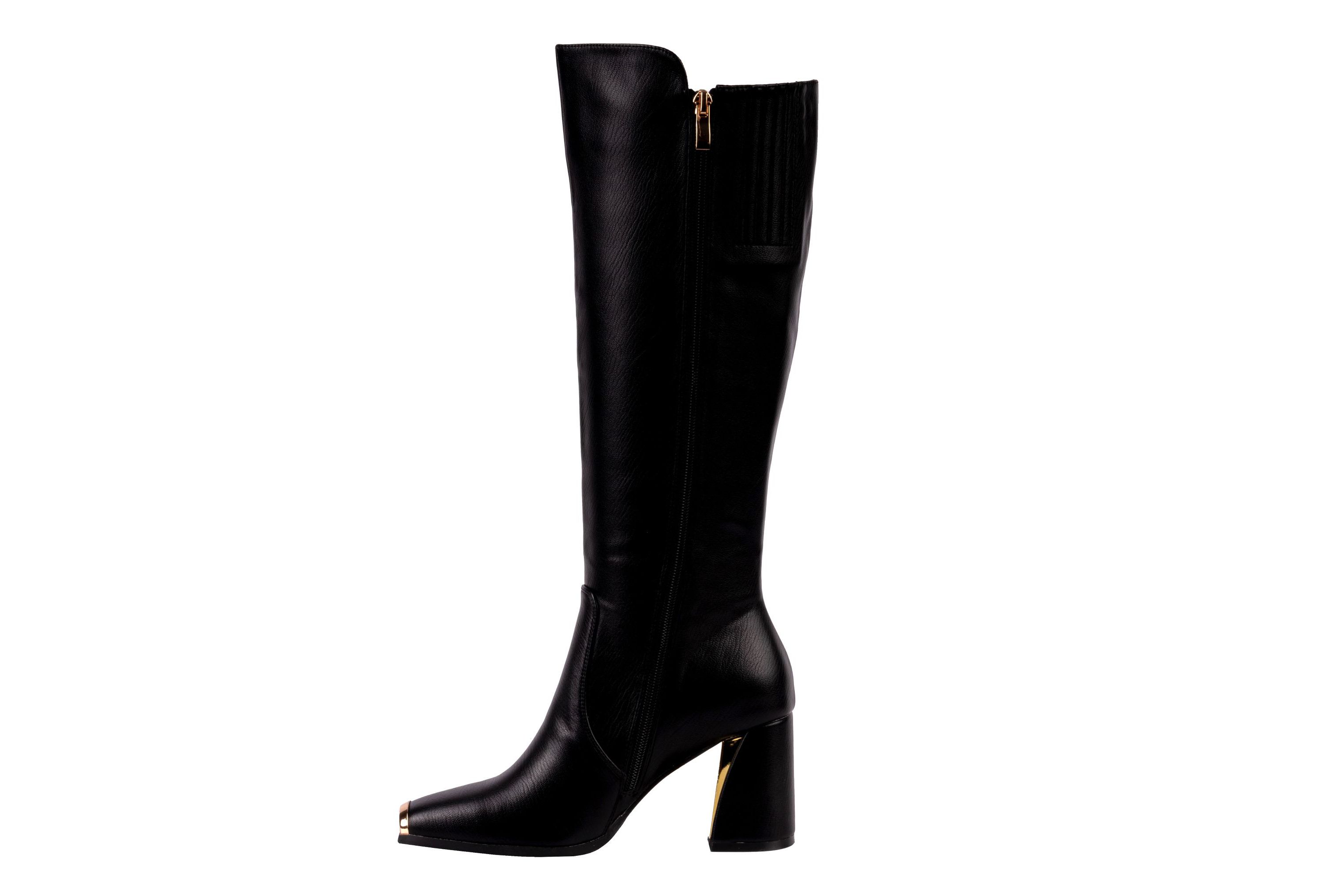 Link, Metal Insert, Block Heel, Tall Boot
