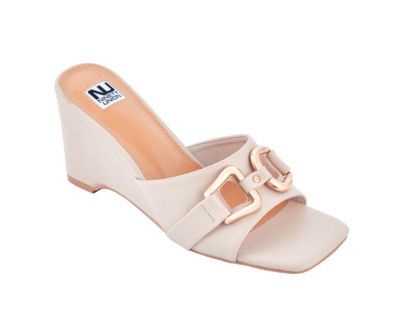 Ninety Union Women's Kensy Buckle Slide Wedge, Ivory, 12M