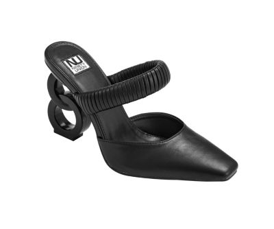 Ninety Union Women's Luna One Band Pump On A Self Colored Decorative Heel, Black, 11M