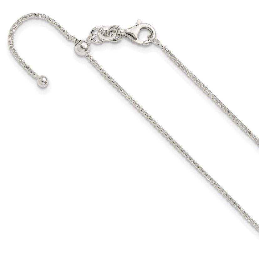 Sterling Silver Polished Adjustable Necklace