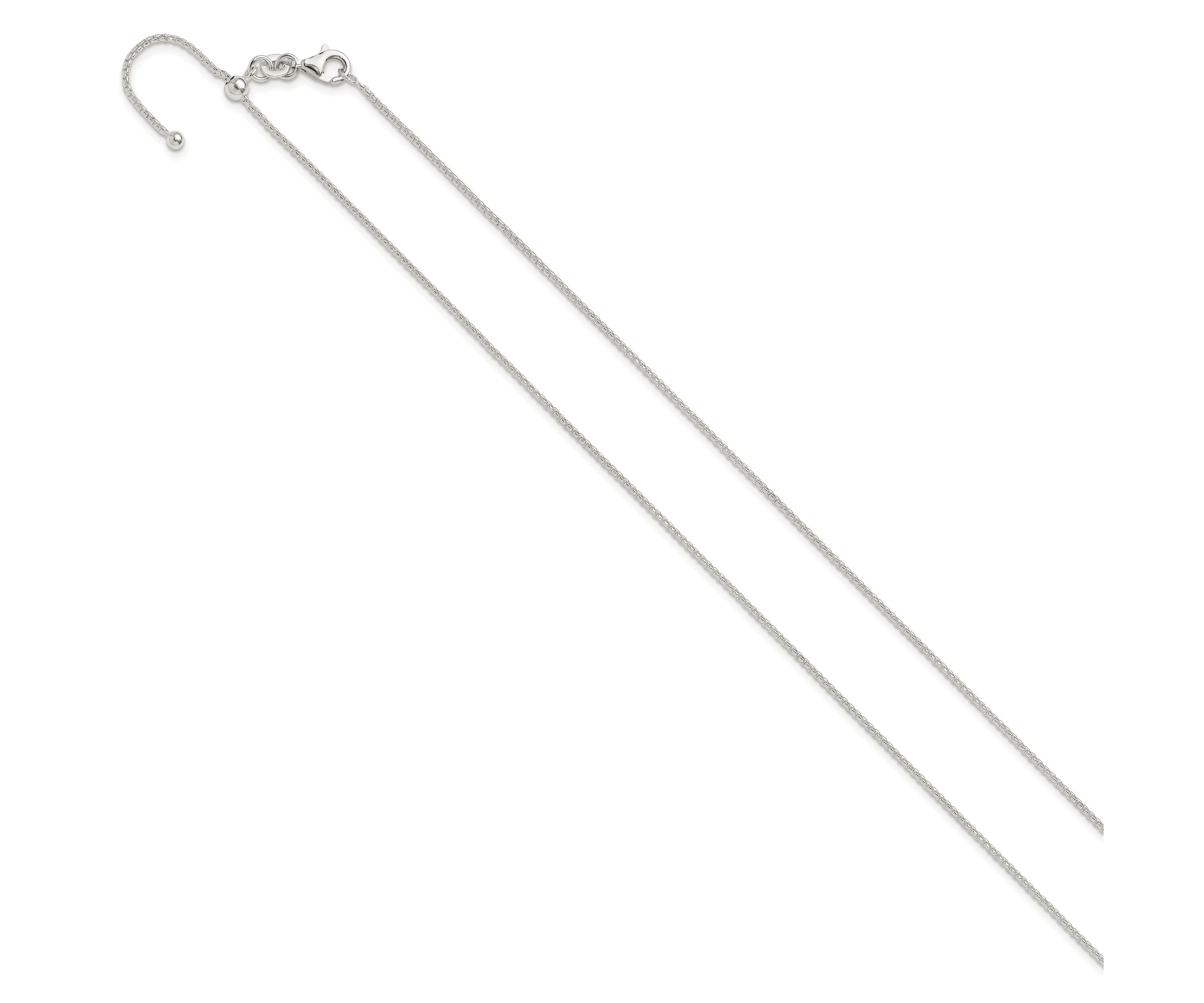 Sterling Silver Polished Adjustable Necklace