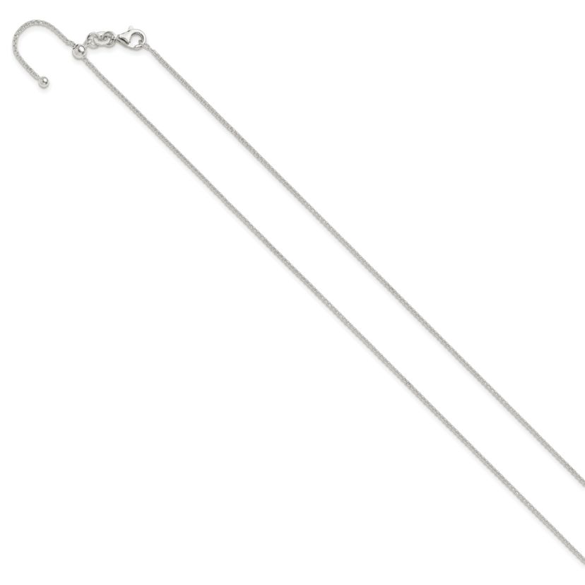 Sterling Silver Polished Adjustable Necklace