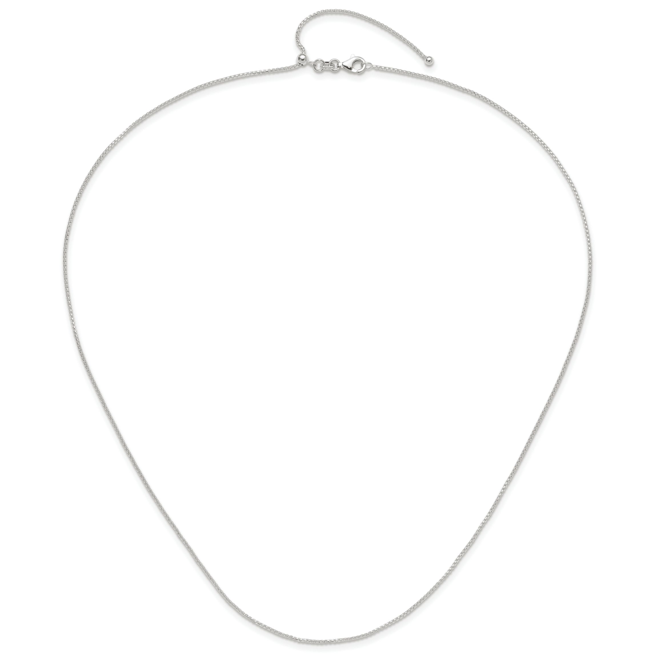 Sterling Silver Polished Adjustable Necklace