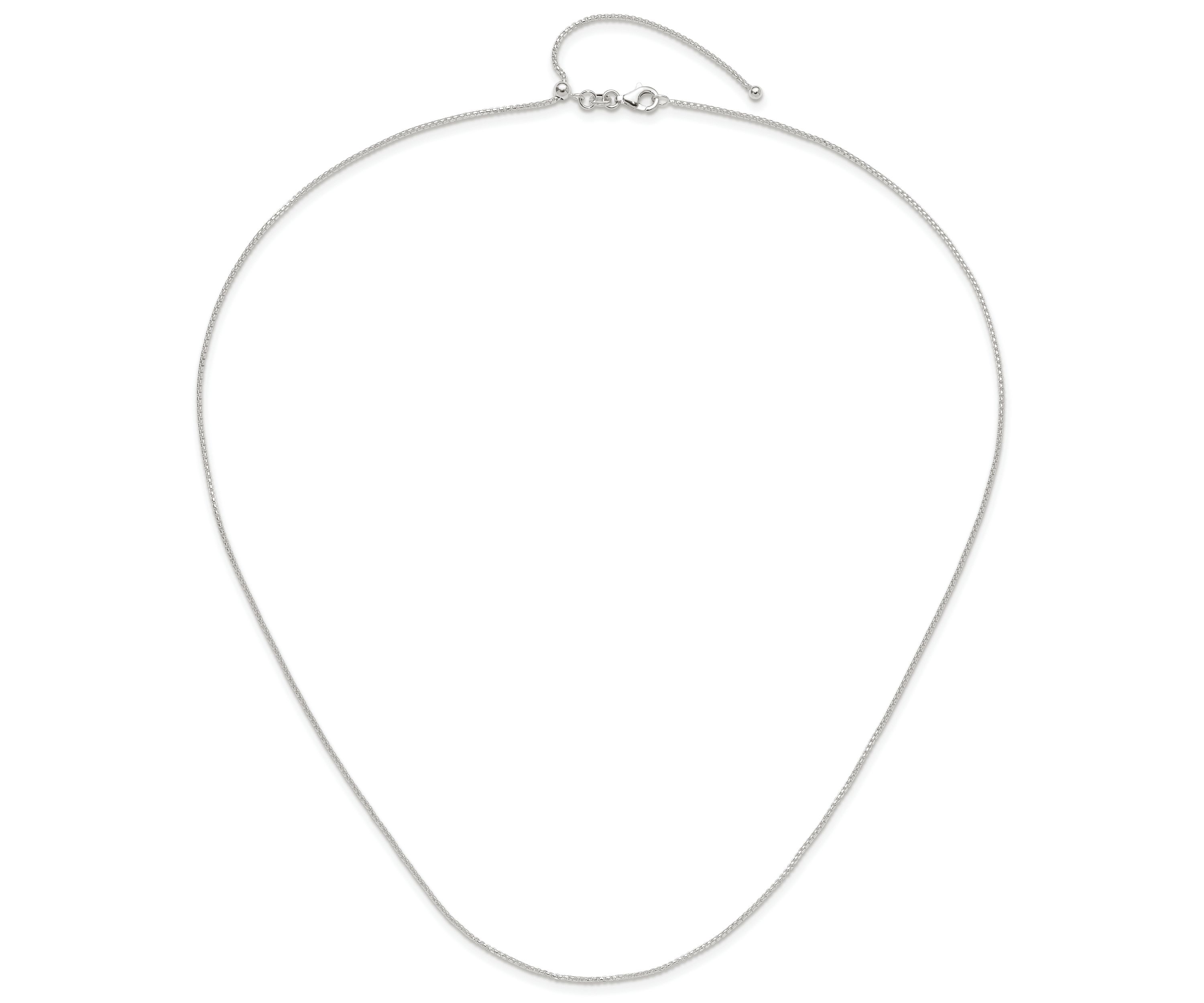 Sterling Silver Polished Adjustable Necklace