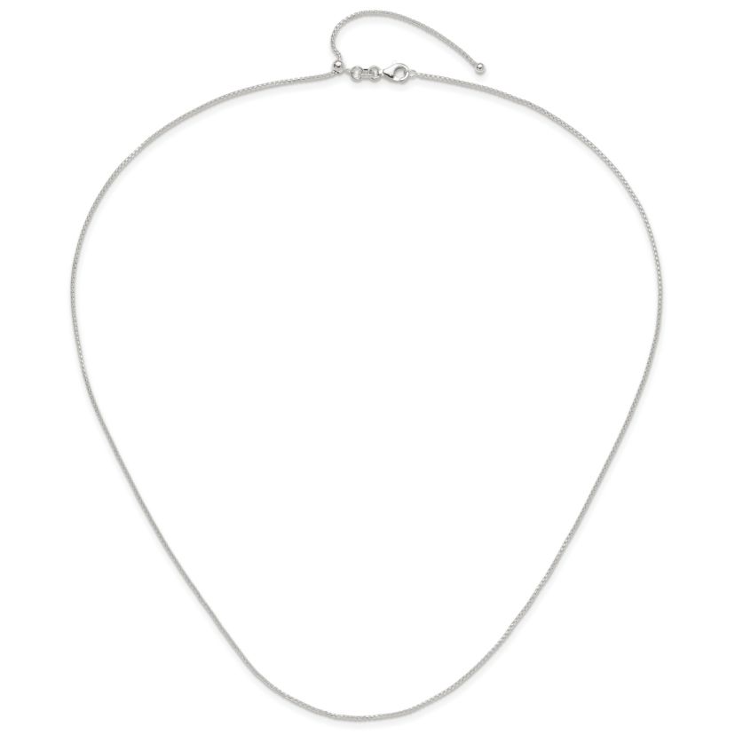 Sterling Silver Polished Adjustable Necklace