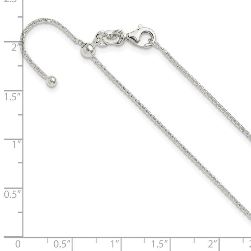 Sterling Silver Polished Adjustable Necklace