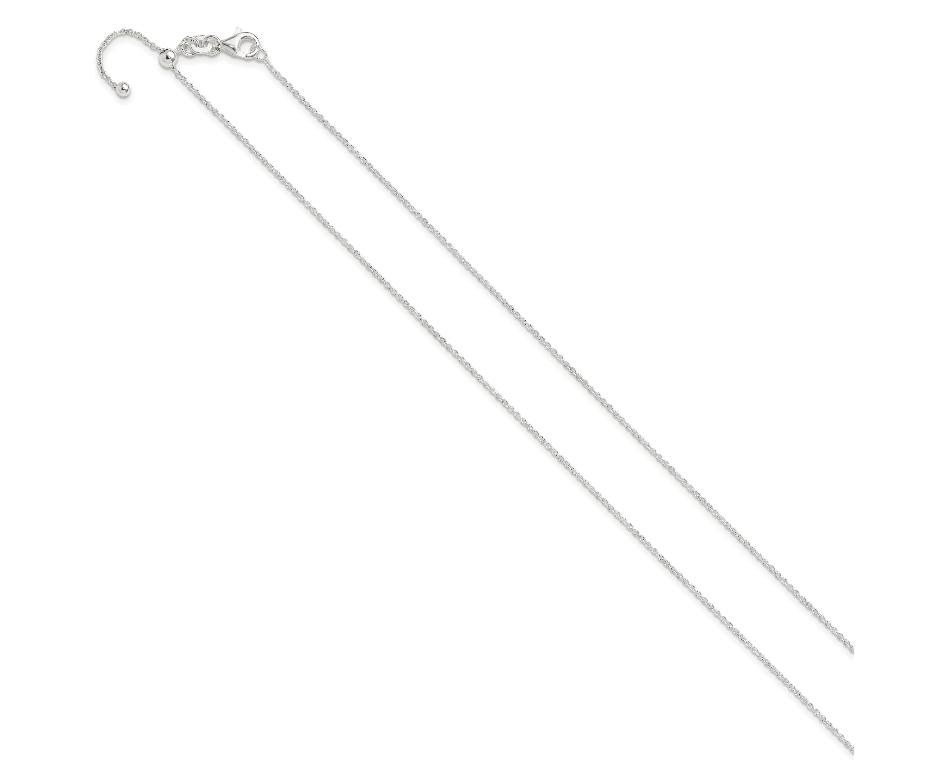 Sterling Silver Polished Adjustable Necklace