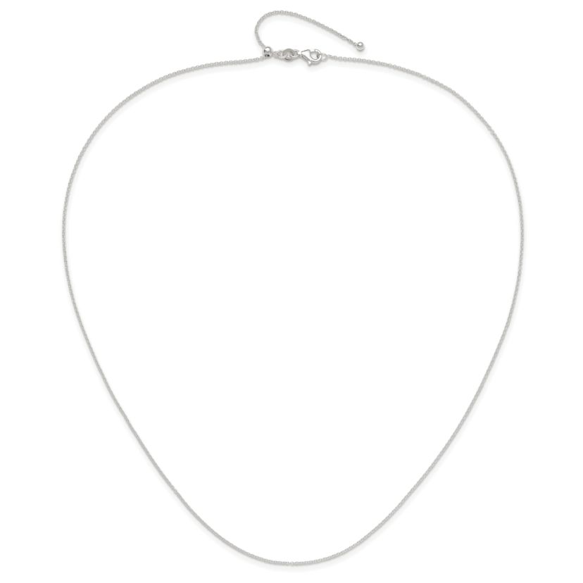 Sterling Silver Polished Adjustable Necklace