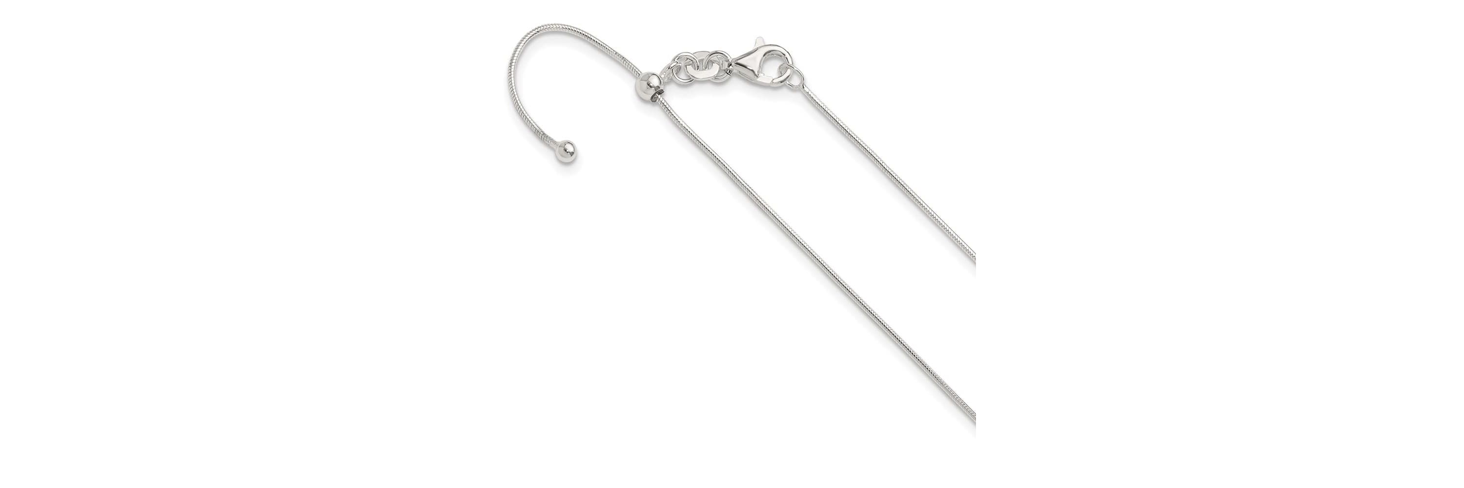 Sterling Silver Polished Adjustable Necklace