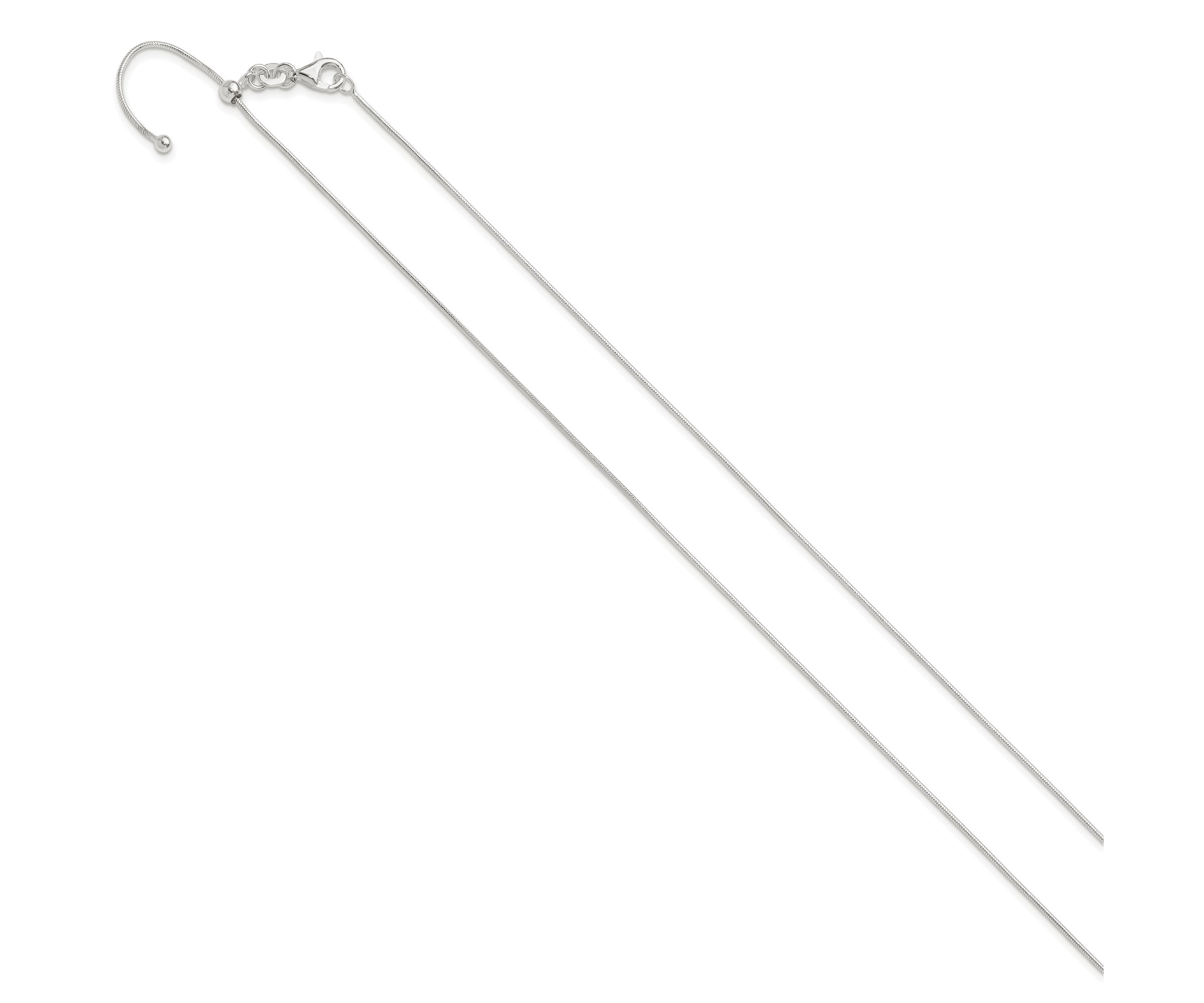 Sterling Silver Polished Adjustable Necklace