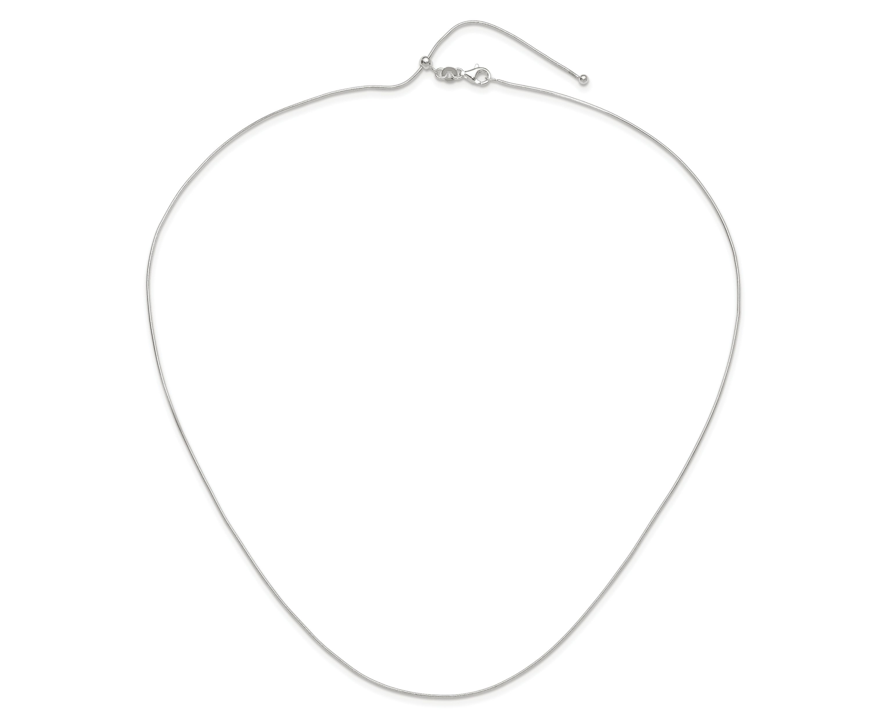 Sterling Silver Polished Adjustable Necklace