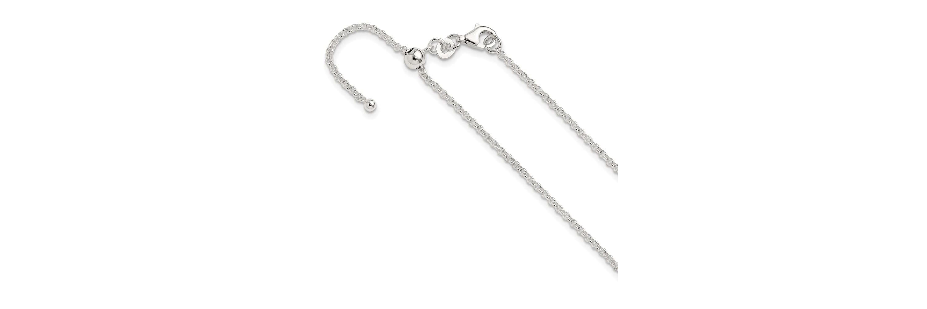 Sterling Silver Polished Adjustable Necklace