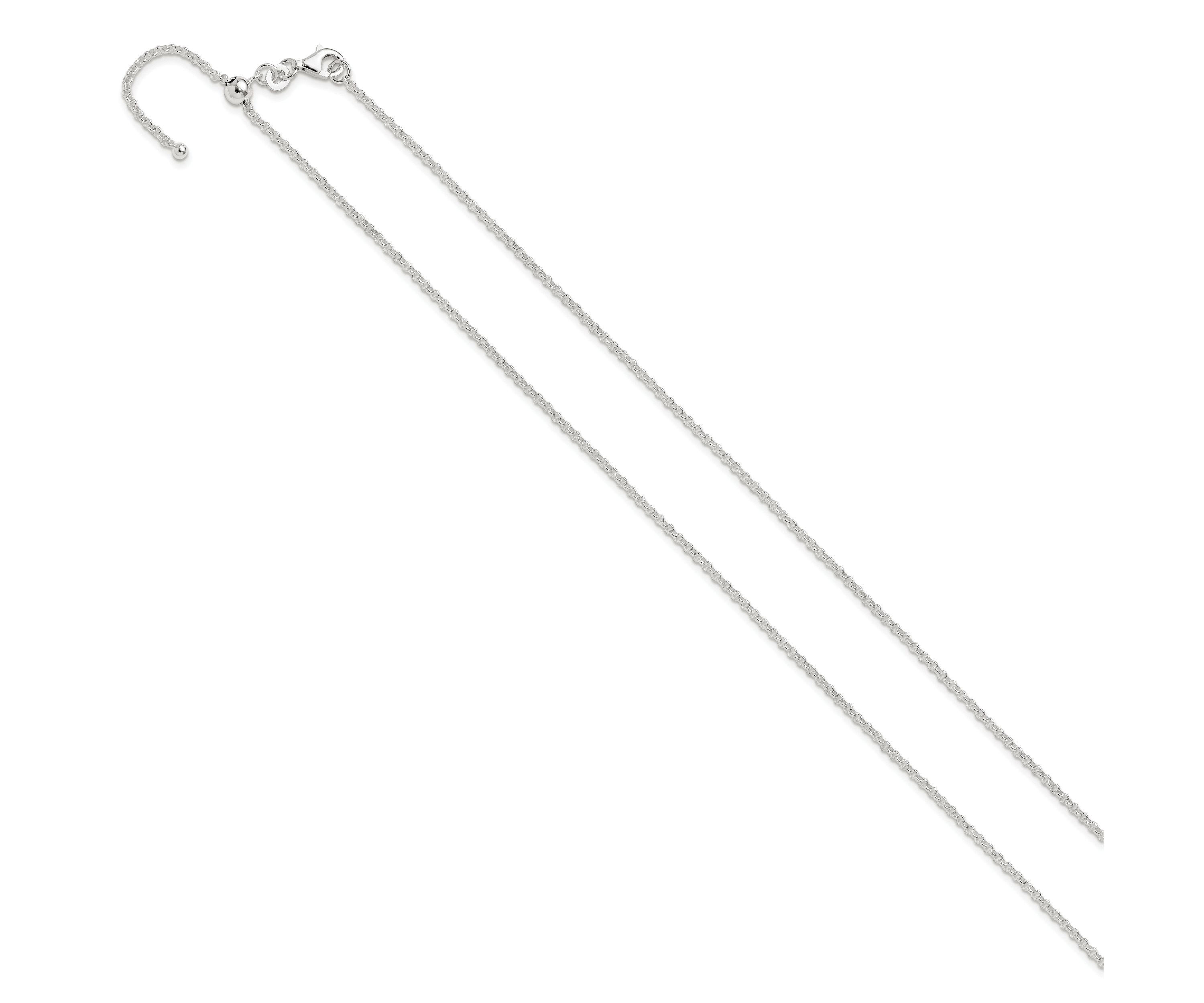 Sterling Silver Polished Adjustable Necklace