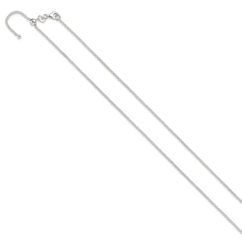 Sterling Silver Polished Adjustable Necklace