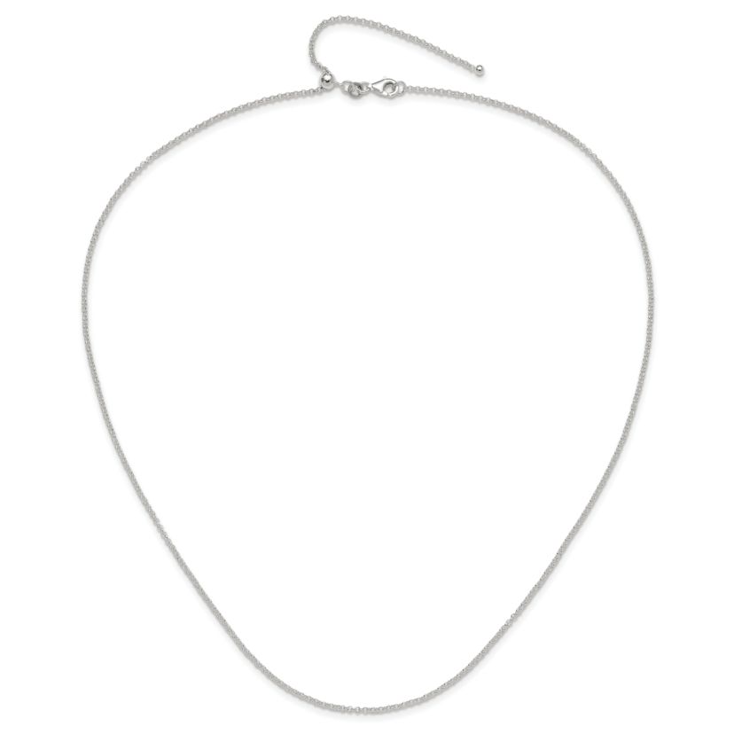 Sterling Silver Polished Adjustable Necklace