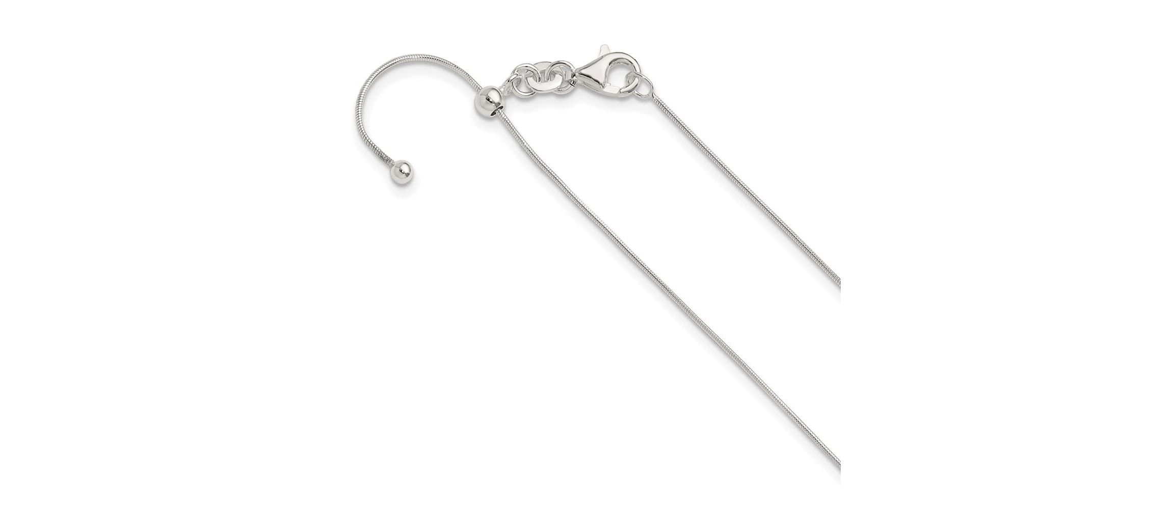Sterling Silver Polished Adjustable Necklace